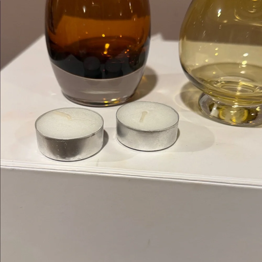 Crate&Barrel Glass Votive Holder, Set of 2